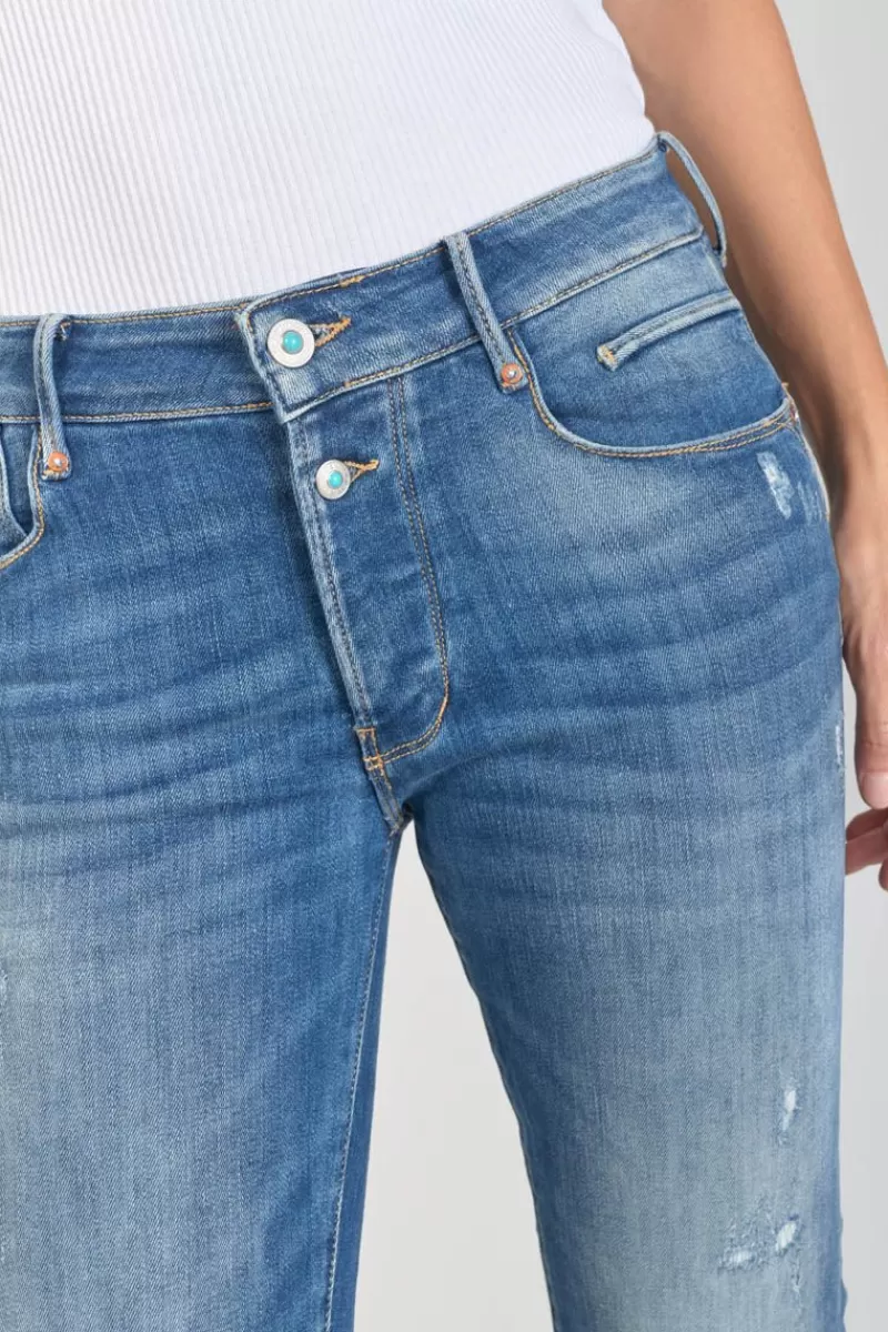 Le Temps des Cerises Coupe Slim-Anil Pulp Slim Taille Haute 7/8Eme Jeans Destroy Bleu N°3 Blue