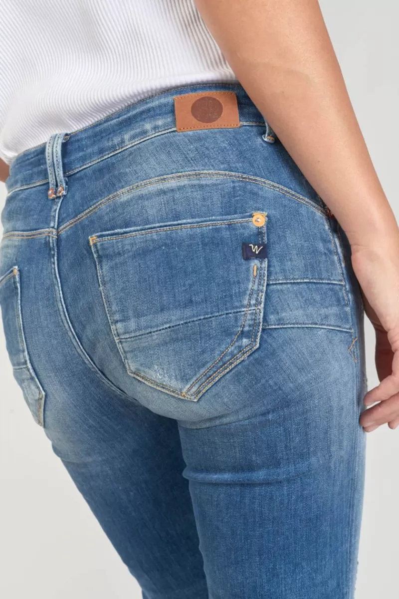 anil_pulp_slim_taille_haute_eme_jeans_destroy_bleu_n_2.webp Le Temps des Cerises Coupe Slim-Anil Pulp Slim Taille Haute 7/8Eme Jeans Destroy Bleu N°3 Blue