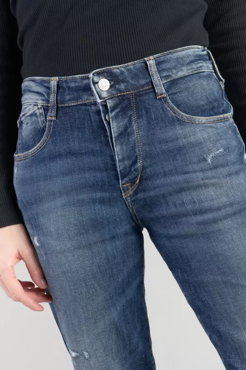Le Temps des Cerises Coupe Mom-Bambino 400/17 Mom Taille Haute 7/8Eme Jeans Destroy Bleu N°2 Blue