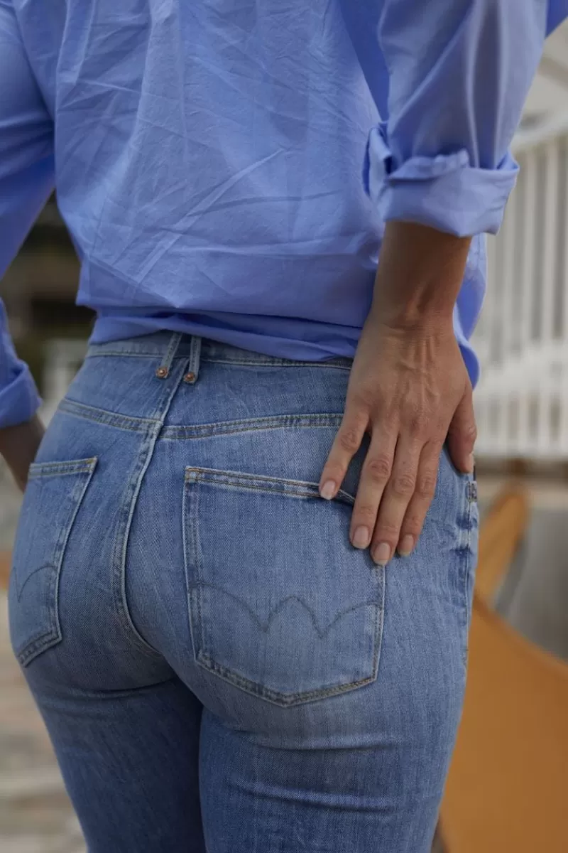 Le Temps des Cerises Coupe Regular-Basic 400/18 Mom Taille Haute 7/8Eme Jeans Bleu N°4 Blue