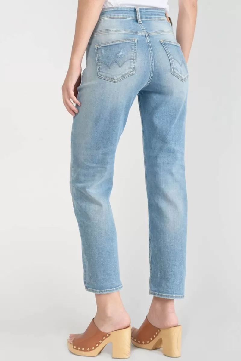 Le Temps des Cerises Coupe Regular-Basic 400/17 Mom Taille Haute 7/8Eme Jeans Destroy Bleu N°4 Blue
