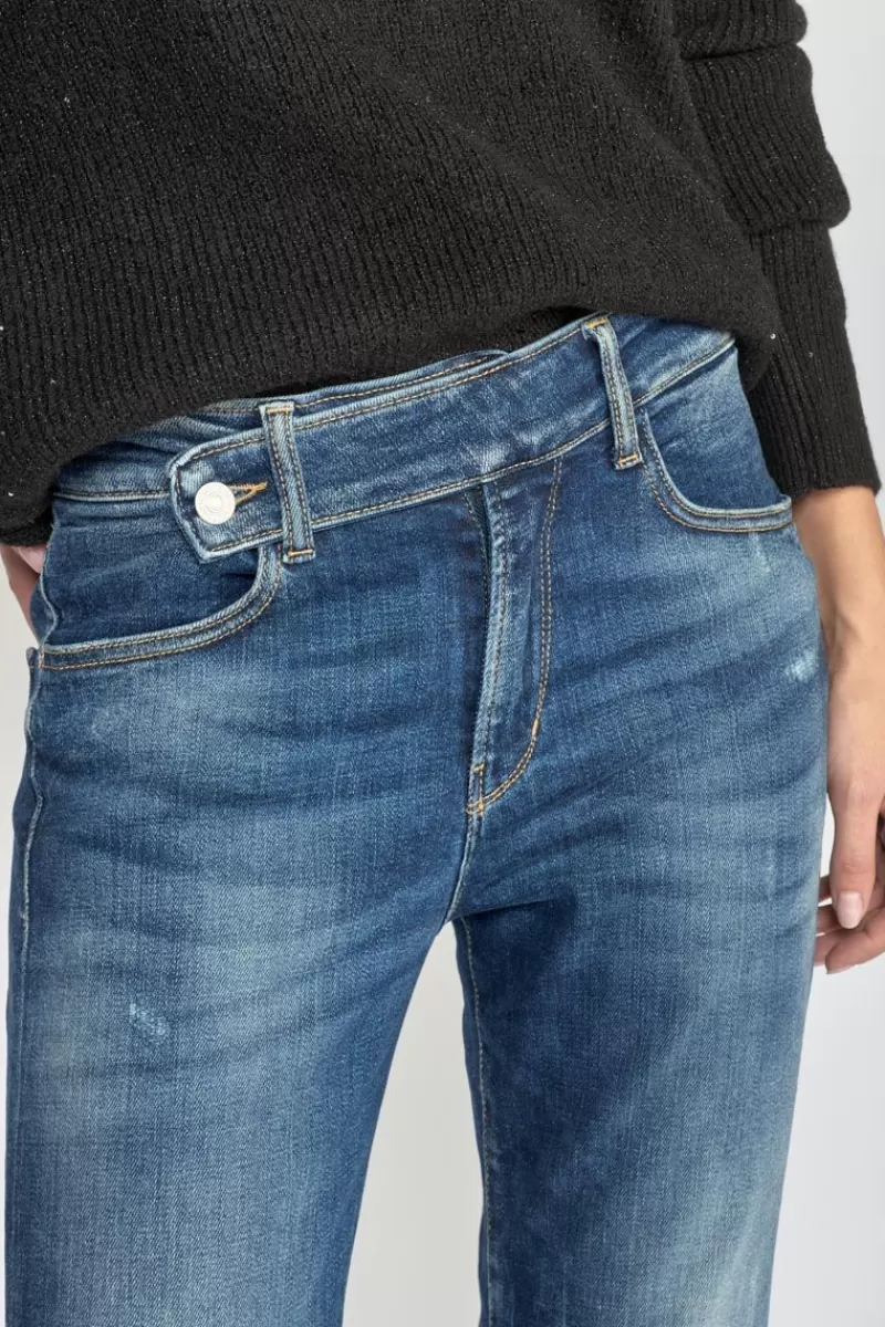 Le Temps des Cerises Coupe Regular-Basic 400/17 Mom Taille Haute 7/8Eme Jeans Destroy Bleu N°2 Blue