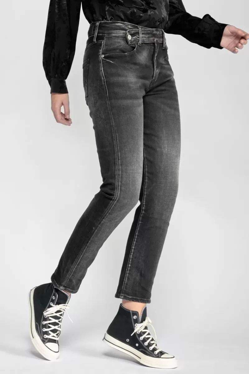 Le Temps des Cerises Coupe Regular-Basic 400/17 Mom Taille Haute 7/8Eme Jeans Noir N°1 Black / Black