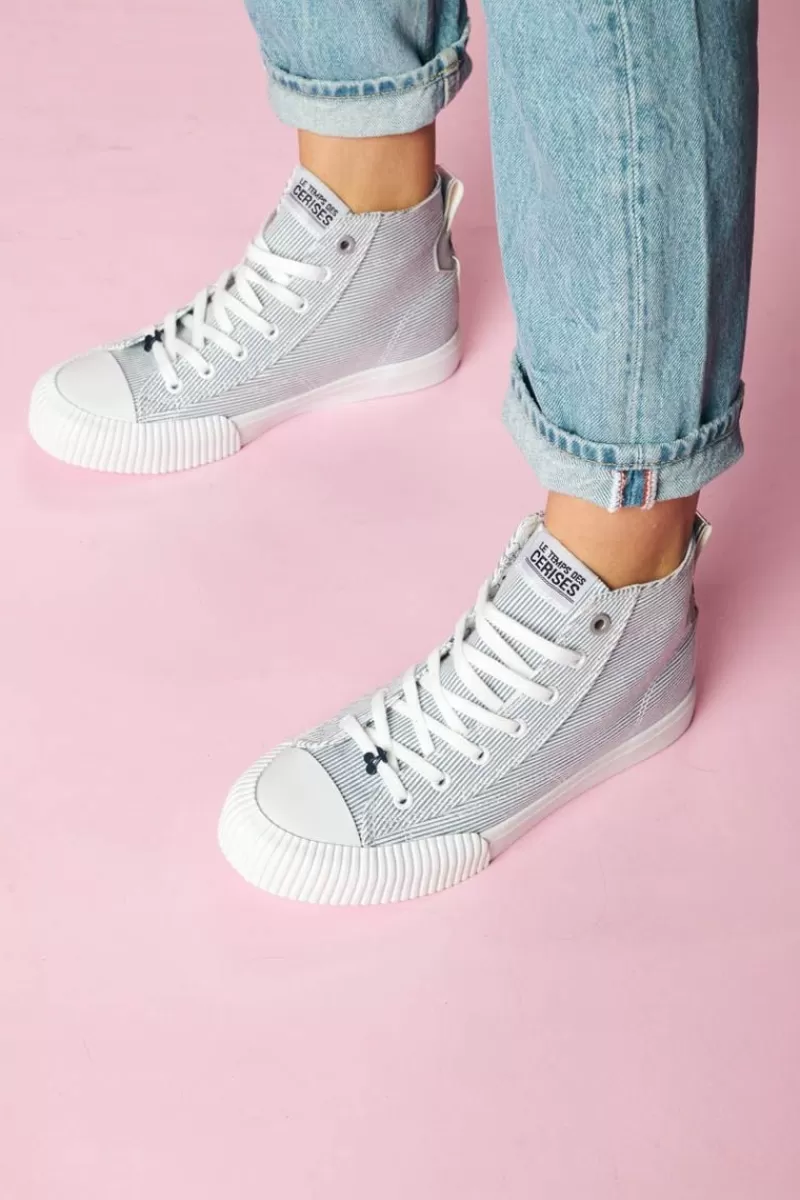 Le Temps des Cerises Chaussures-Baskets Montantes Harlo Rayees Stripes Shinny