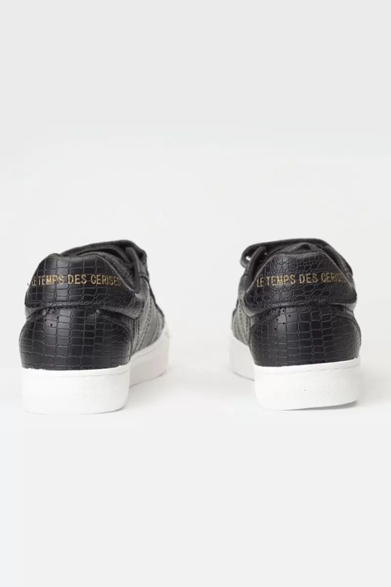 baskets_vic_noires_effet_python_2.webp Le Temps des Cerises Chaussures-Baskets Vic Noires Effet Python Black / Gold