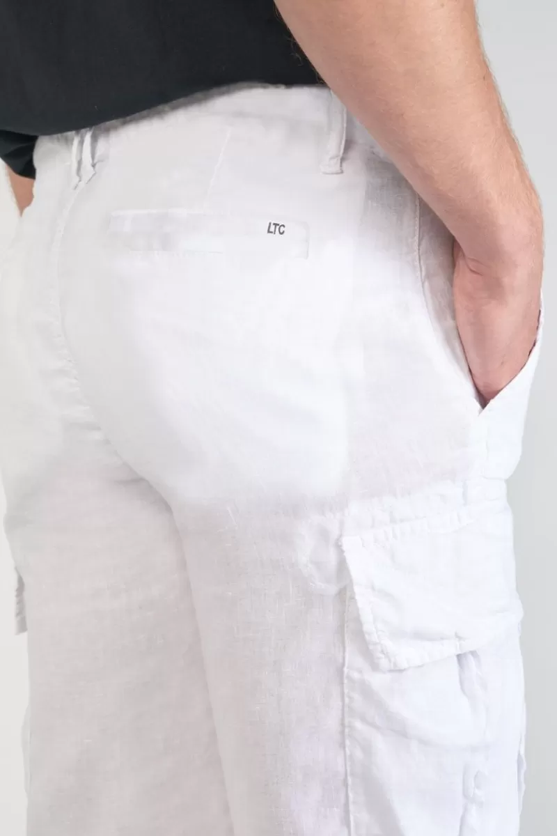 bermuda_en_lin_rocca_blanc_3.webp Le Temps des Cerises Shorts & Bermudas-Bermuda En Lin Rocca Blanc White