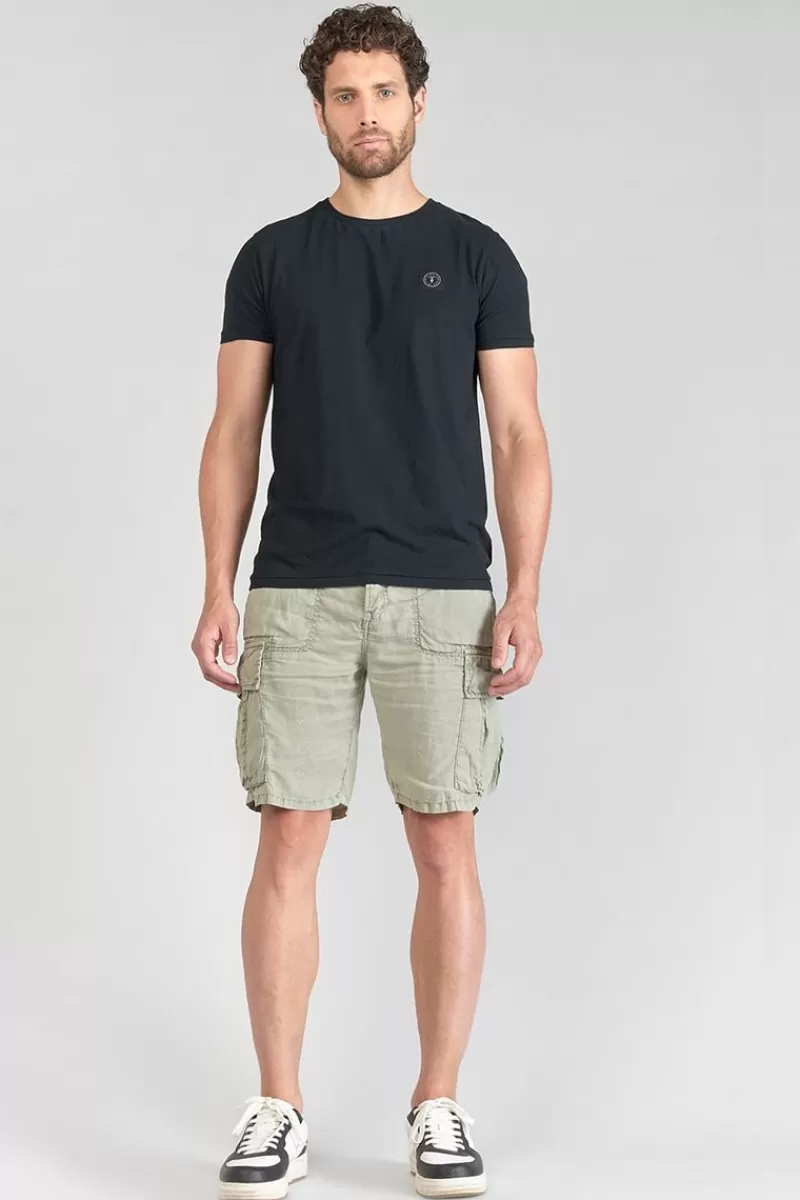 bermuda_en_lin_rocca_vert_amande_3.webp Le Temps des Cerises Shorts & Bermudas-Bermuda En Lin Rocca Vert Amande Sea Spray