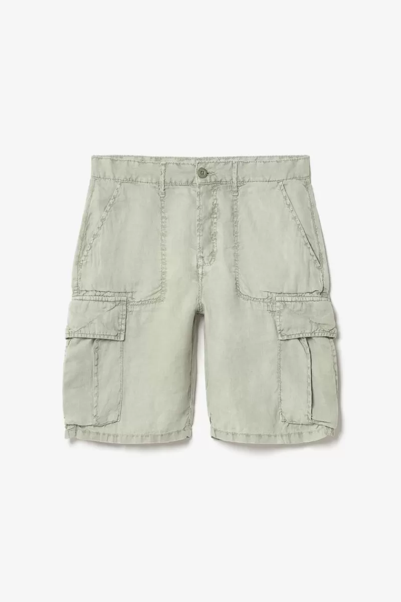 bermuda_en_lin_rocca_vert_amande_5.webp Le Temps des Cerises Shorts & Bermudas-Bermuda En Lin Rocca Vert Amande Sea Spray