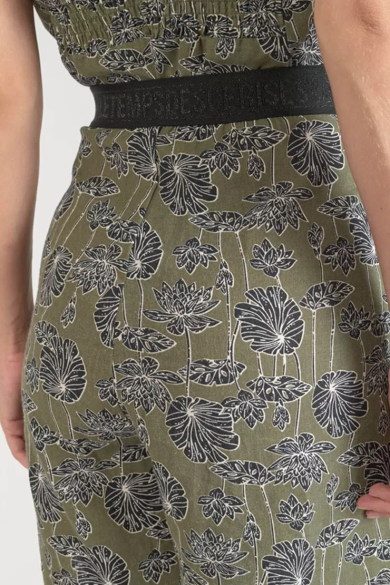 bermuda_fost_kaki_a_motif_fleuri_4.webp Le Temps des Cerises Shorts & Jupes-Bermuda Fost Kaki A Motif Fleuri Lizard