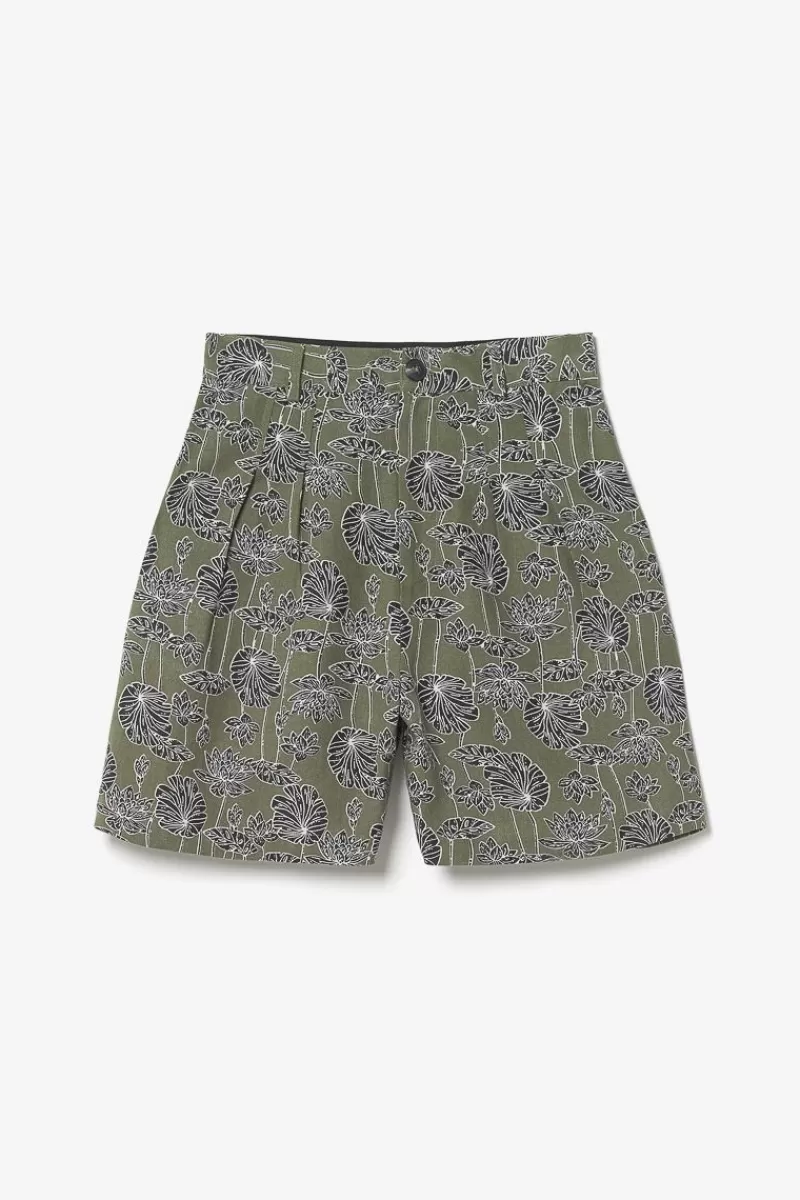 bermuda_fost_kaki_a_motif_fleuri_5.webp Le Temps des Cerises Shorts & Jupes-Bermuda Fost Kaki A Motif Fleuri Lizard