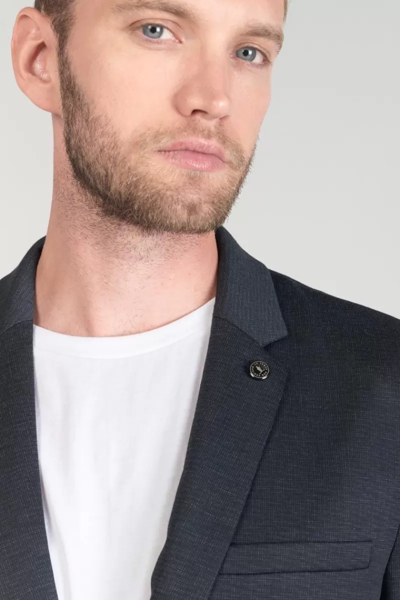 blazer_cinel_noir_chine_bleu_3.webp Le Temps des Cerises Vestes & Manteaux-Blazer Cinel Noir Chine Bleu Blue