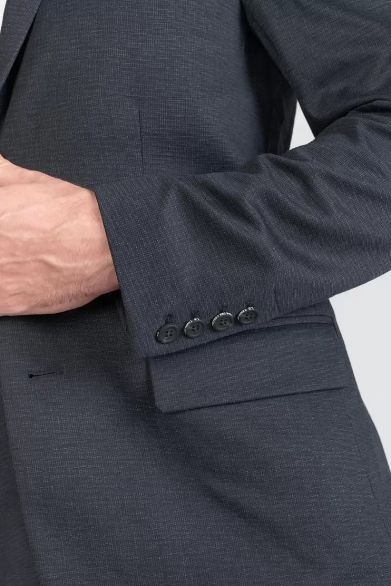 blazer_cinel_noir_chine_bleu_4.webp Le Temps des Cerises Vestes & Manteaux-Blazer Cinel Noir Chine Bleu Blue