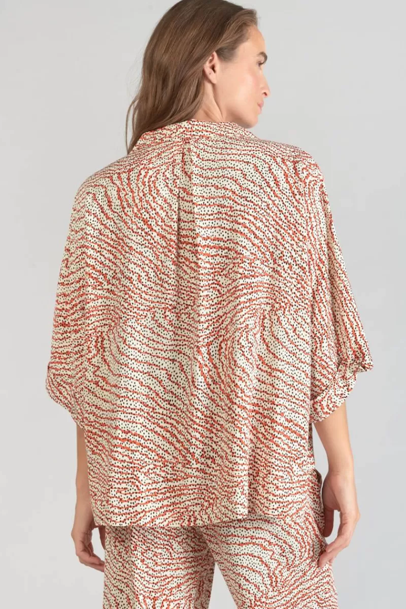 blouse_freila_a_motif_orange_et_noir_2.webp Le Temps des Cerises Chemises-Blouse Freila A Motif Orange Et Noir Orange Zebra