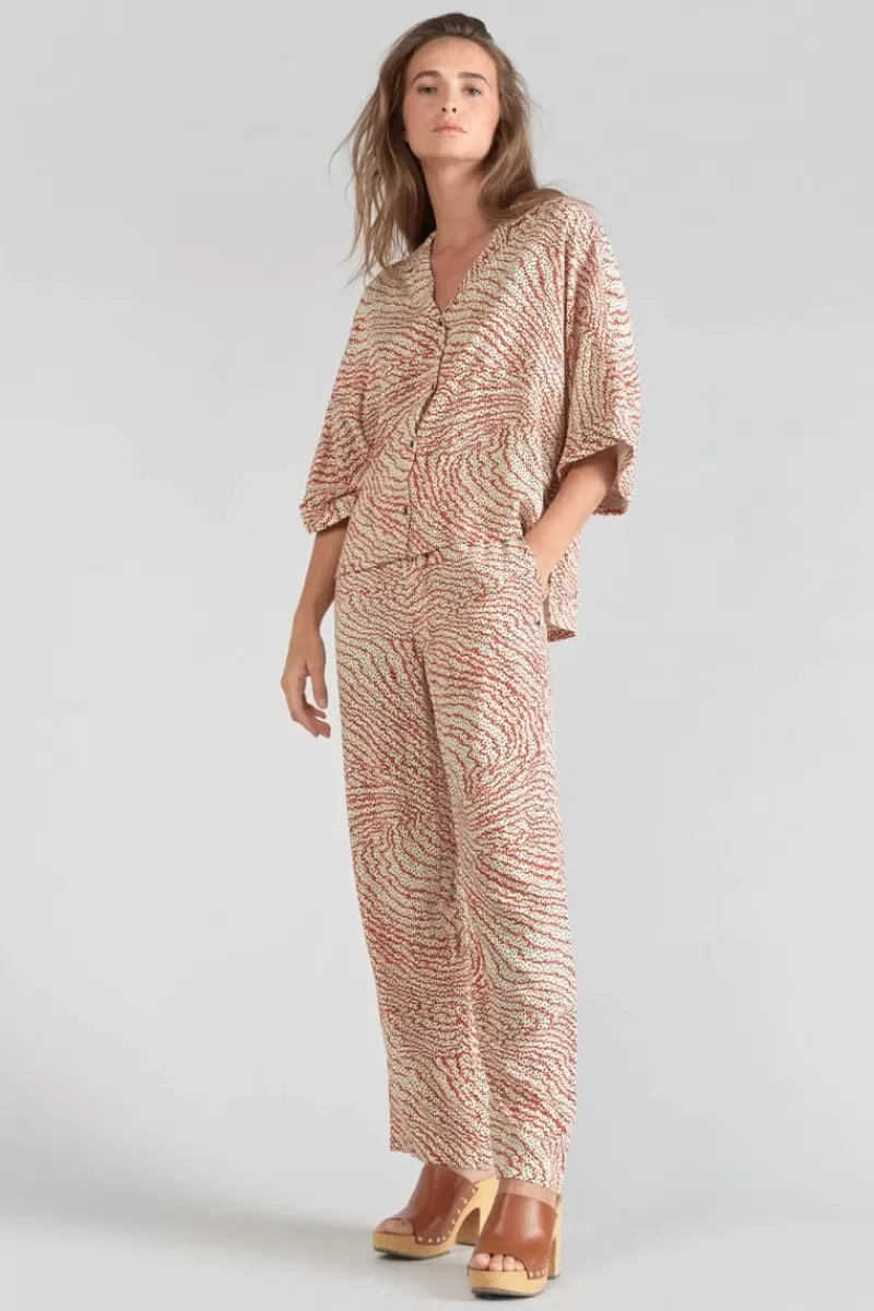 blouse_freila_a_motif_orange_et_noir_4.webp Le Temps des Cerises Chemises-Blouse Freila A Motif Orange Et Noir Orange Zebra