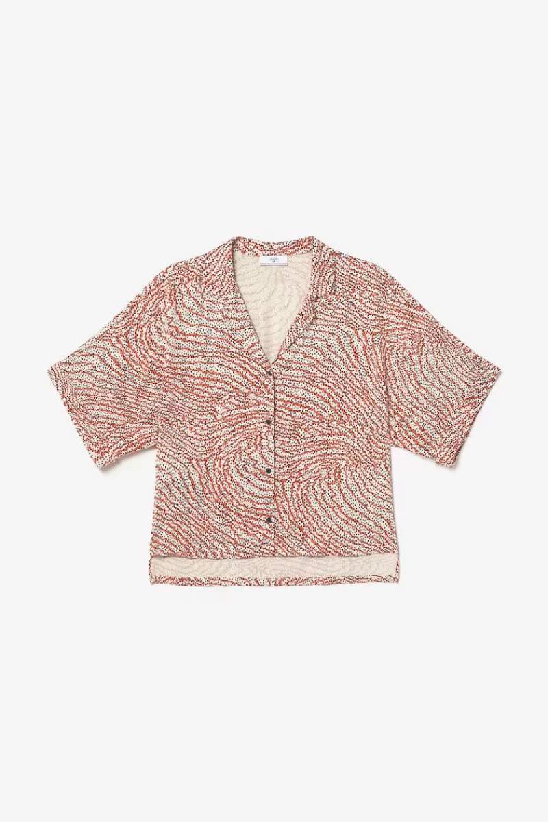 blouse_freila_a_motif_orange_et_noir_6.webp Le Temps des Cerises Chemises-Blouse Freila A Motif Orange Et Noir Orange Zebra