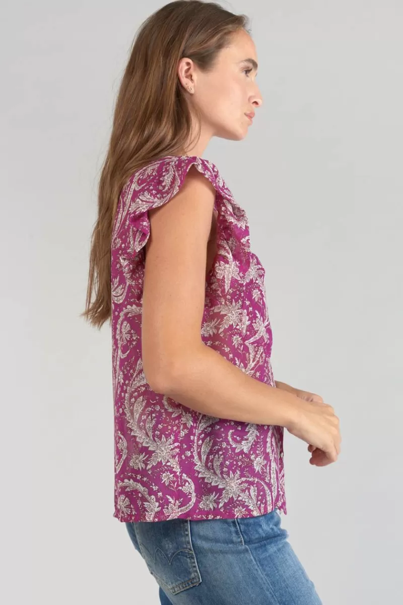 blouse_suri_violine_a_motif_cachemire_5.webp Le Temps des Cerises Tops-Blouse Suri Violine A Motif Cachemire Aster