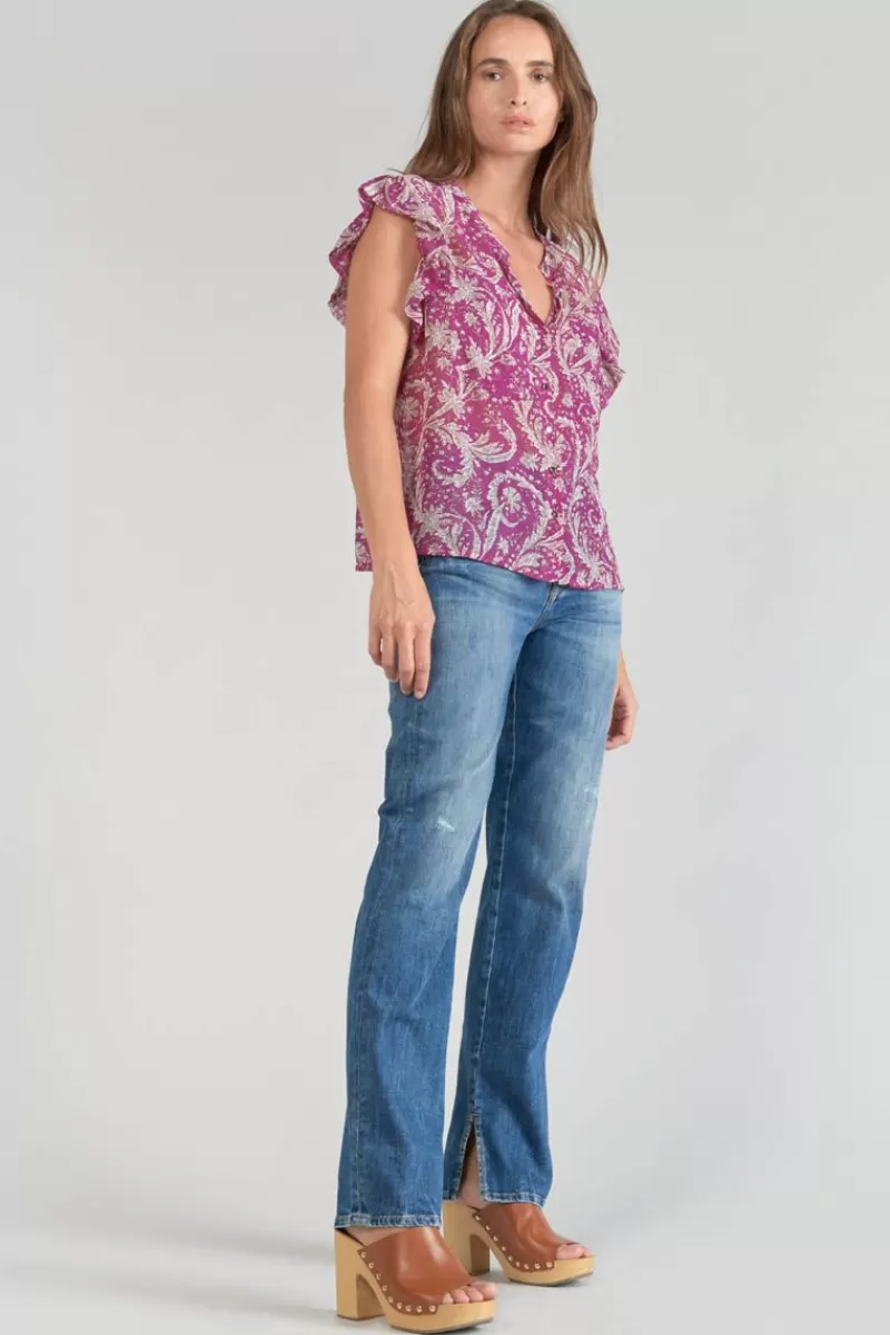 blouse_suri_violine_a_motif_cachemire_6.webp Le Temps des Cerises Tops-Blouse Suri Violine A Motif Cachemire Aster