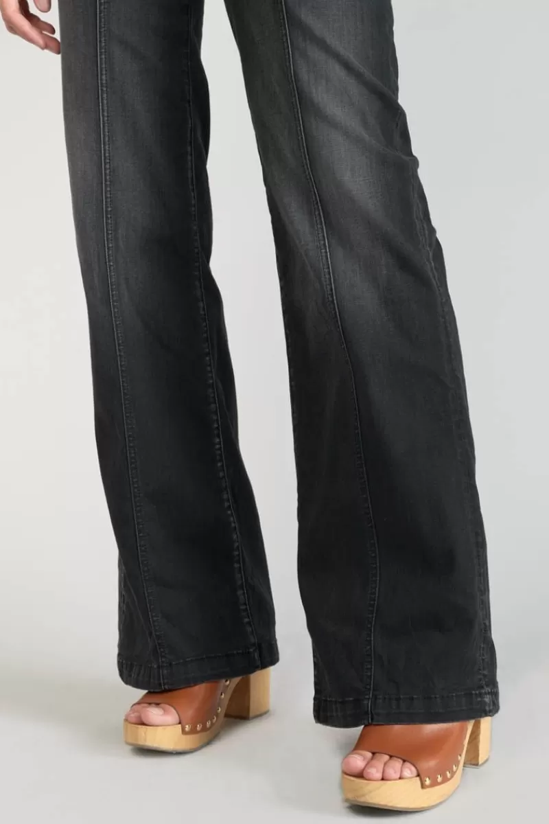 bran_pulp_flare_taille_haute_jeans_noir_n_3.webp Le Temps des Cerises Taille Haute-Bran Pulp Flare Taille Haute Jeans Noir N°1 Black / Black