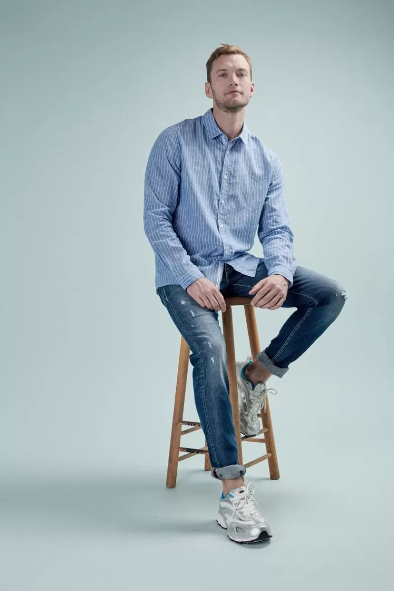 Le Temps des Cerises Coupe Adjusted-Camoins 700/11 Adjusted Jeans Destroy Bleu N°3 Blue