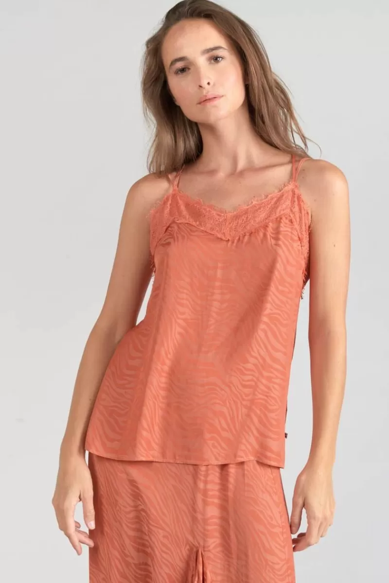 caraco_ayek_en_jacquard_orange_corail_6.webp Le Temps des Cerises Tops-Caraco Ayek En Jacquard Orange Corail Coral Rose