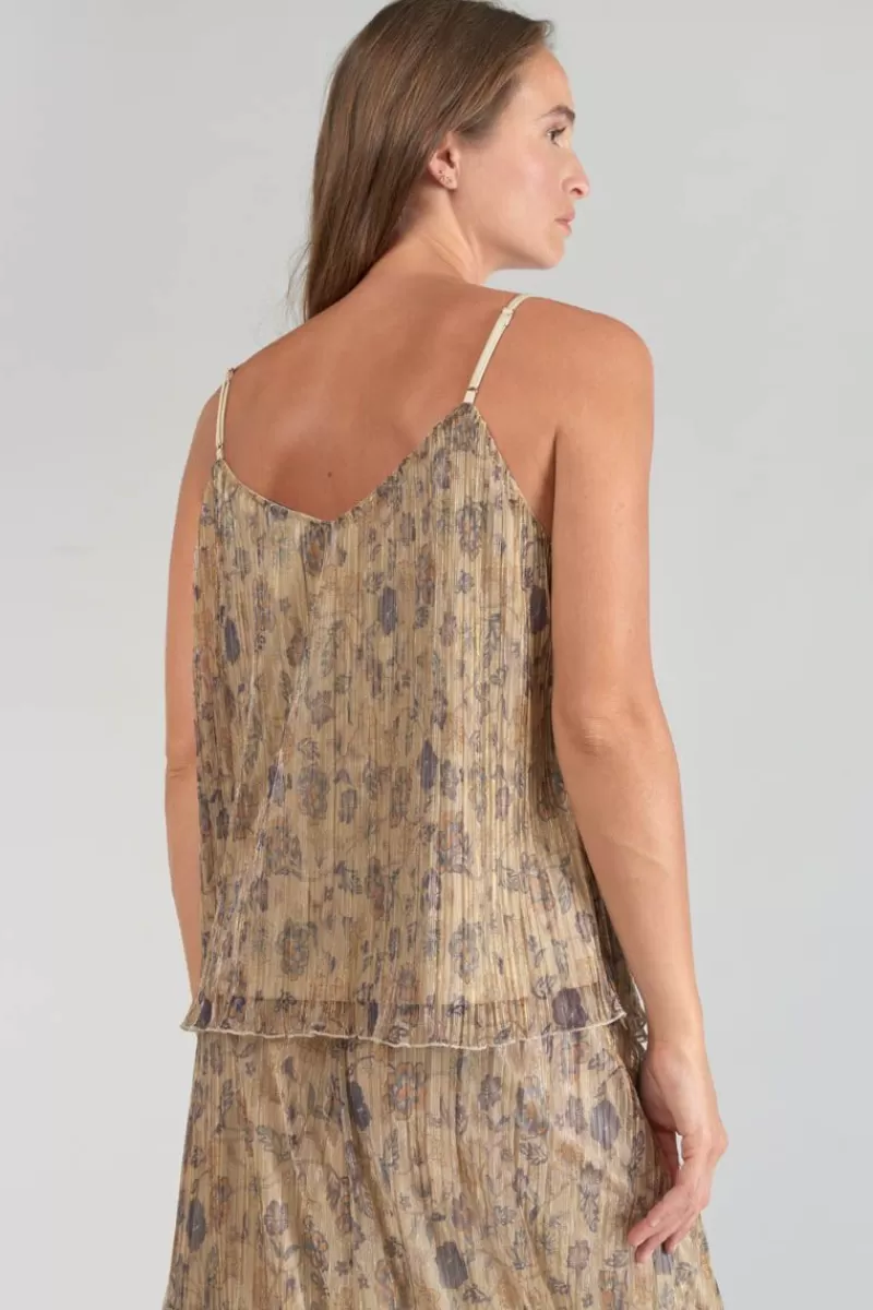 caraco_kava_dore_a_motif_fleuri_2.webp Le Temps des Cerises Tops-Caraco Kava Dore A Motif Fleuri Gold