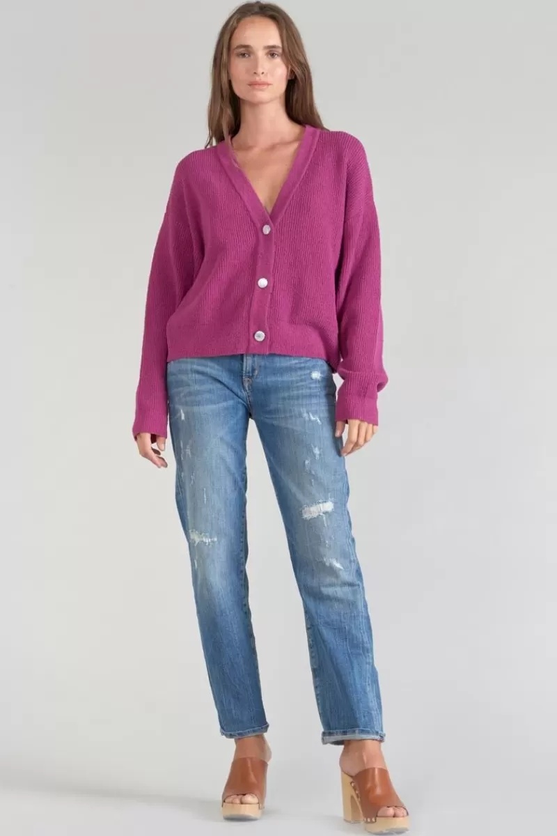 cardigan_enel_violine_6.webp Le Temps des Cerises Pulls & Sweats & Cardigans-Cardigan Enel Violine Aster