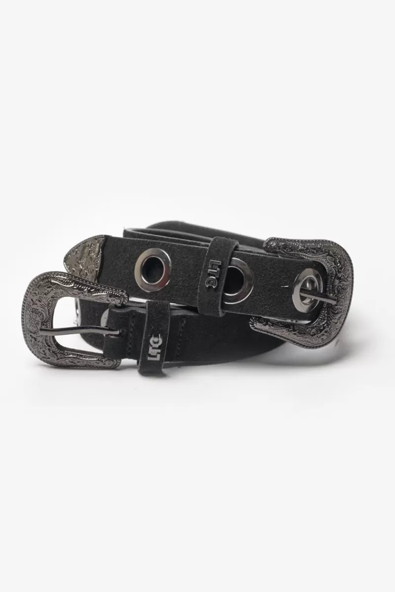 Le Temps des Cerises Ceintures-Ceinture Esera En Cuir Noir Black