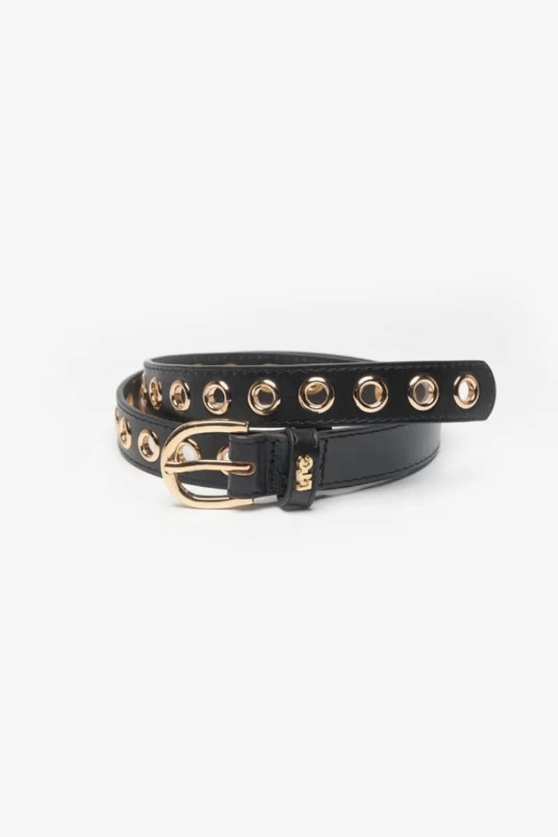 Le Temps des Cerises Ceintures-Ceinture Taouna En Cuir Noir Black