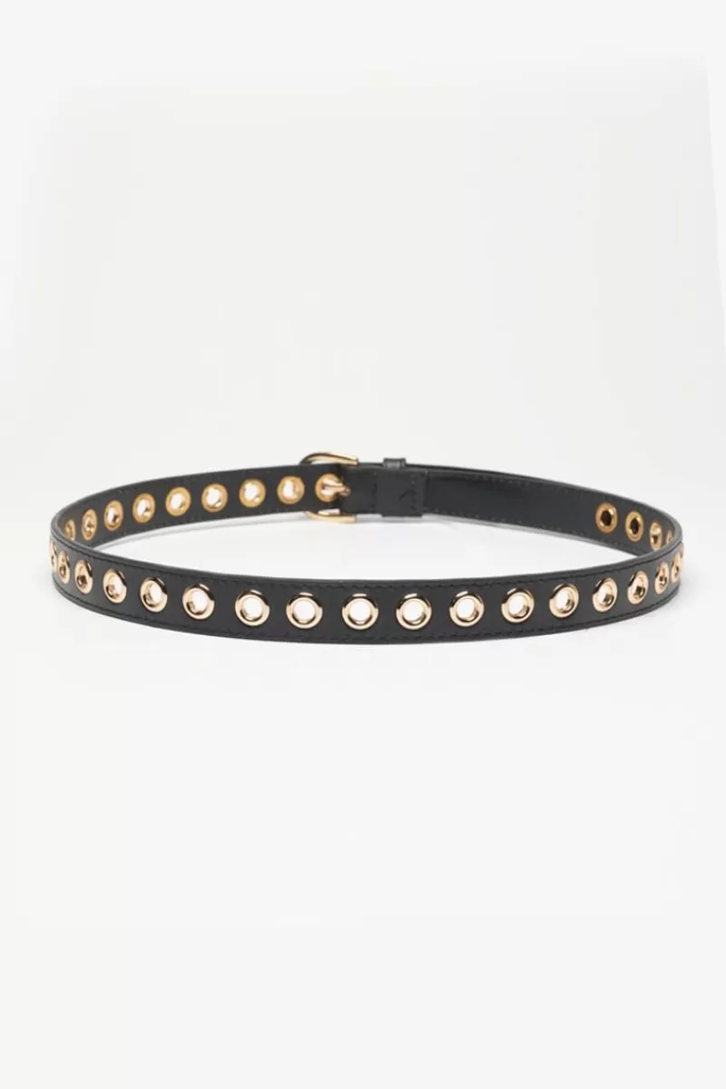 Le Temps des Cerises Ceintures-Ceinture Taouna En Cuir Noir Black