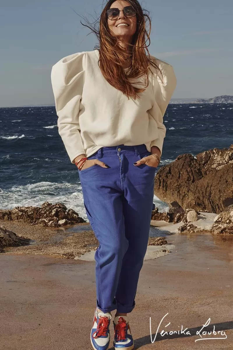 Le Temps des Cerises Coupe Boyfit-Charpentier Boyfit By Veronika Loubry Jeans Bleu Blue