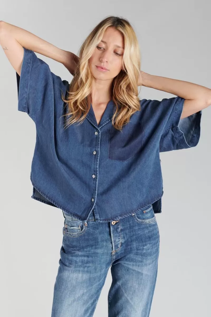 chemise_alama_en_tencel_bleu_2.webp Le Temps des Cerises Chemises-Chemise Alama En Tencel Bleu Stone