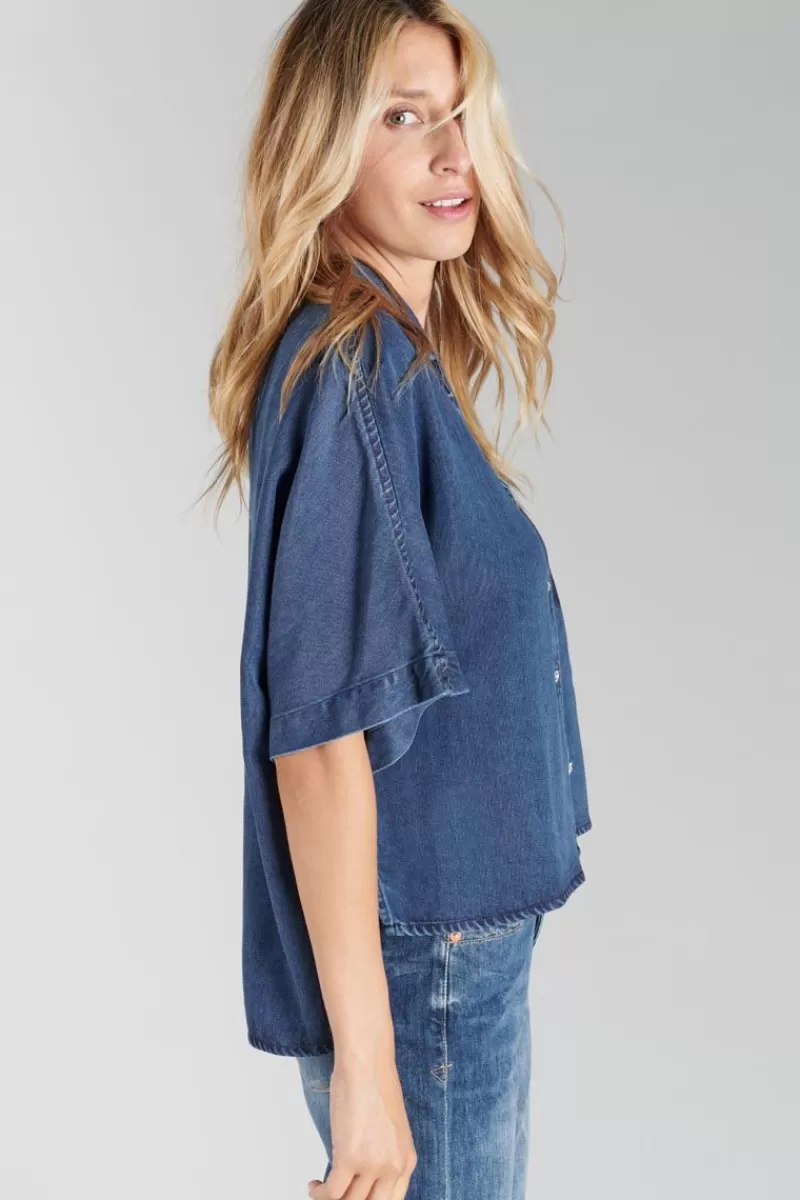 chemise_alama_en_tencel_bleu_3.webp Le Temps des Cerises Chemises-Chemise Alama En Tencel Bleu Stone