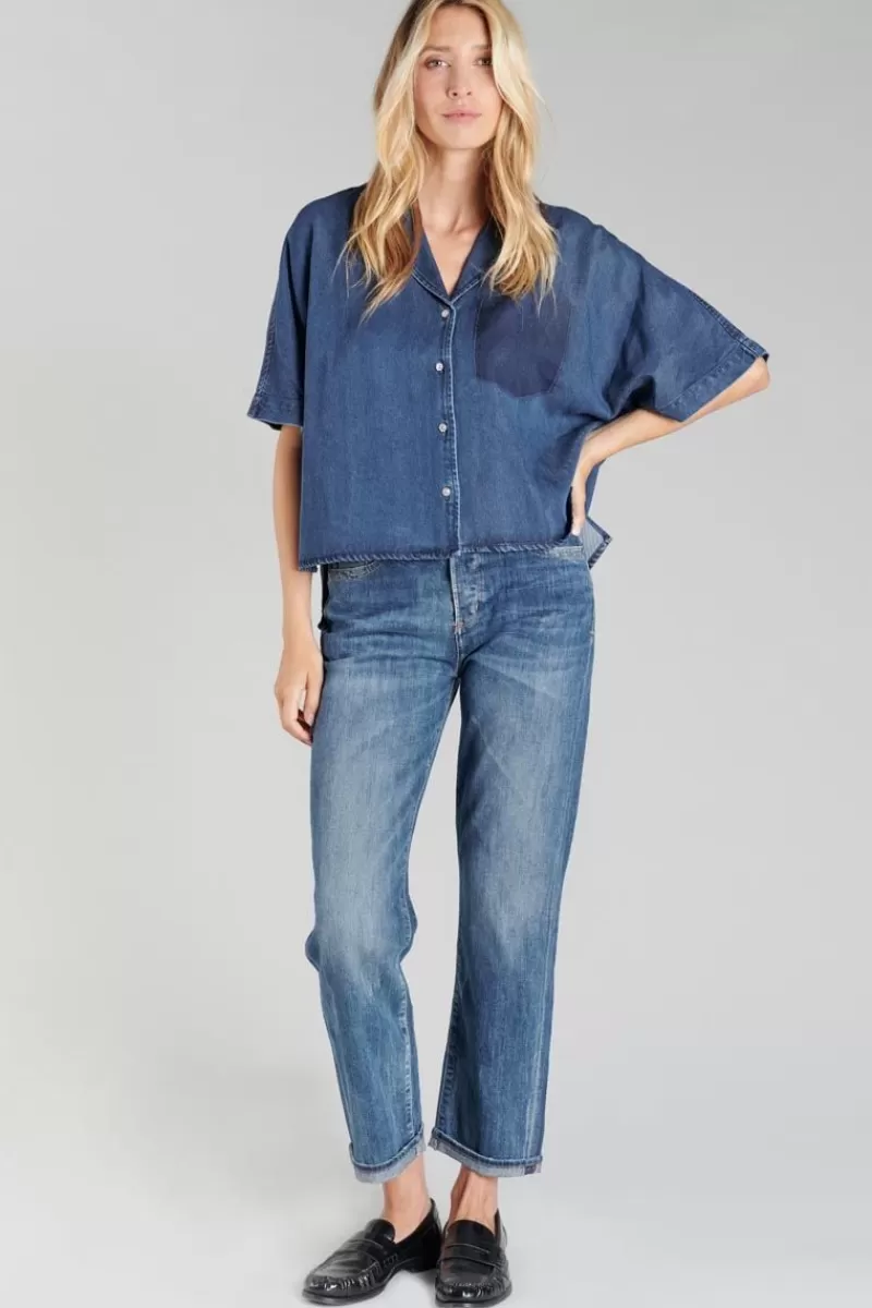 chemise_alama_en_tencel_bleu_5.webp Le Temps des Cerises Chemises-Chemise Alama En Tencel Bleu Stone