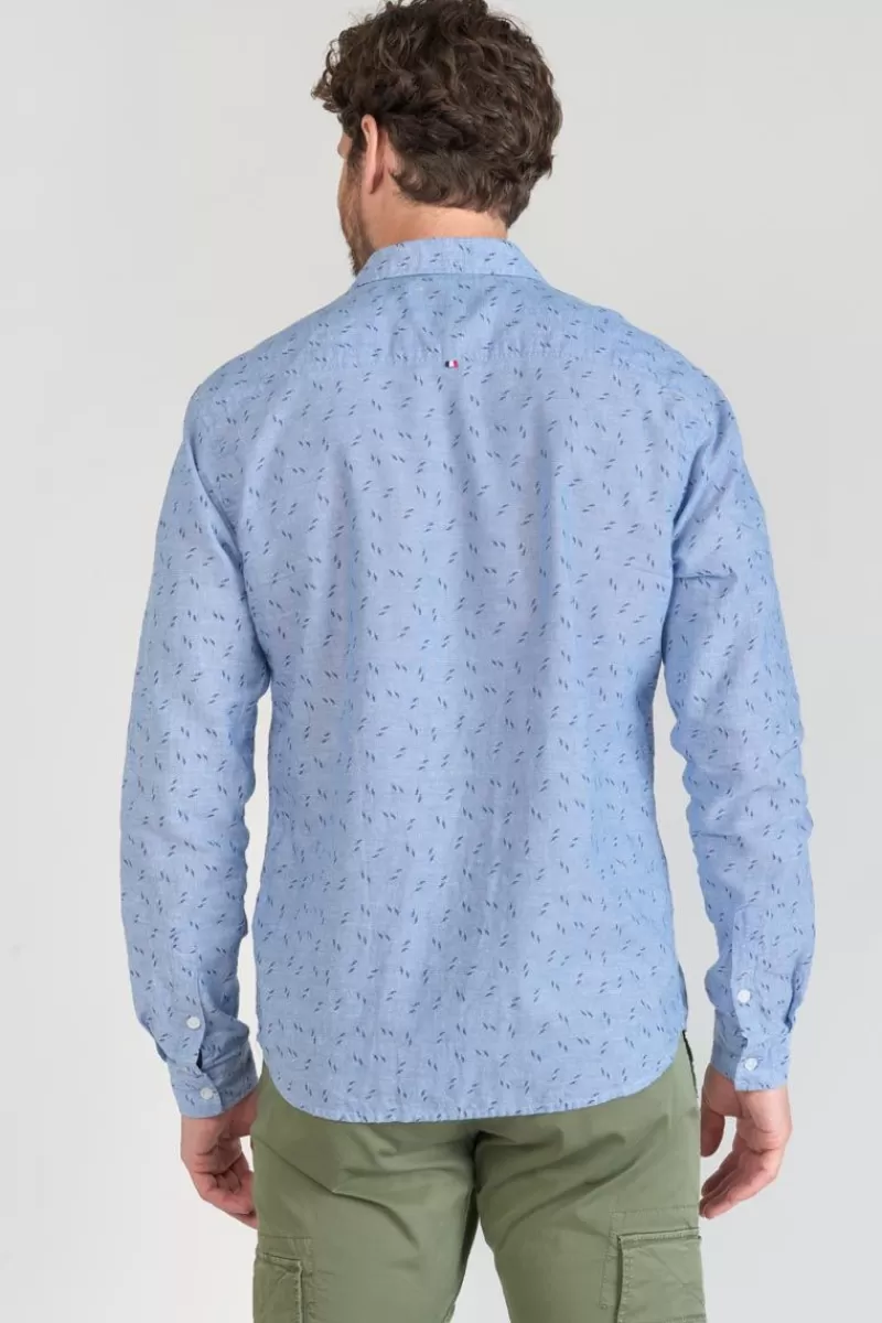 chemise_arpe_en_lin_melange_bleu_ciel_2.webp Le Temps des Cerises Chemises-Chemise Arpe En Lin Melange Bleu Ciel Blue