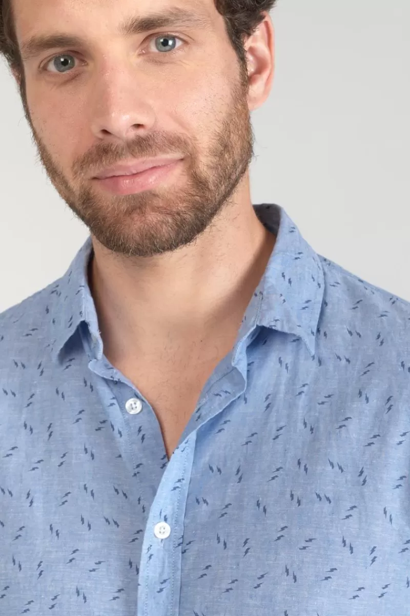 chemise_arpe_en_lin_melange_bleu_ciel_4.webp Le Temps des Cerises Chemises-Chemise Arpe En Lin Melange Bleu Ciel Blue