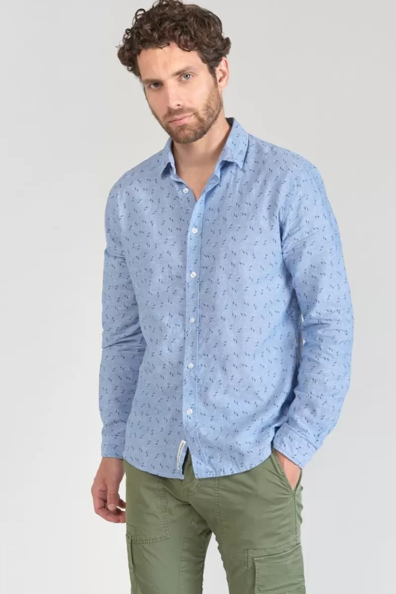 chemise_arpe_en_lin_melange_bleu_ciel_7.webp Le Temps des Cerises Chemises-Chemise Arpe En Lin Melange Bleu Ciel Blue