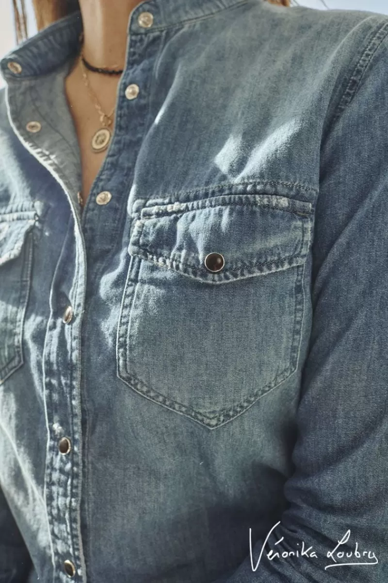 Le Temps des Cerises Chemises Et Vestes-Chemise En Jeans Josy Bleue By Veronika Loubry Blue
