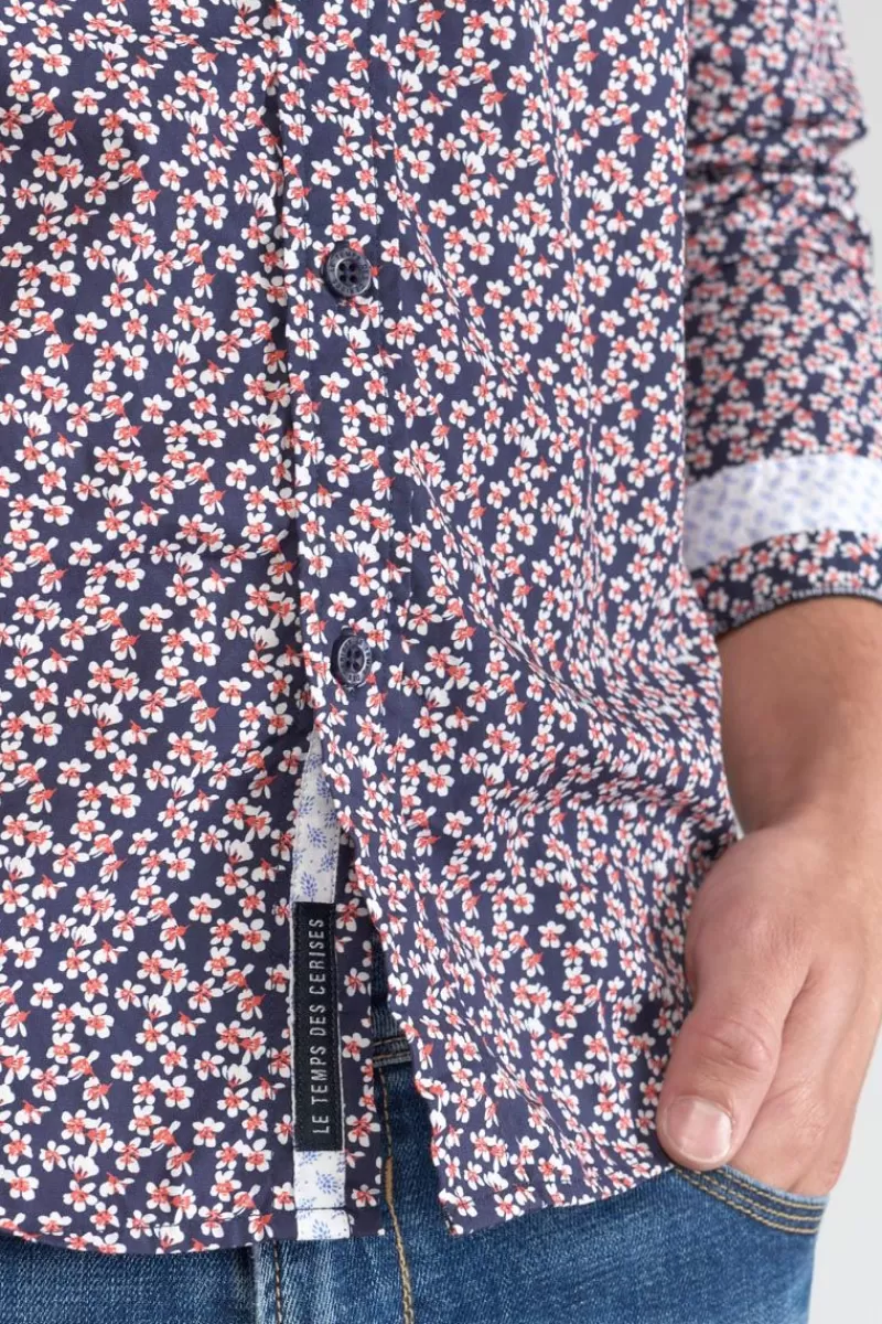 chemise_floy_a_motif_fleuri_rouge_3.webp Le Temps des Cerises Chemises-Chemise Floy A Motif Fleuri Rouge Peacoat