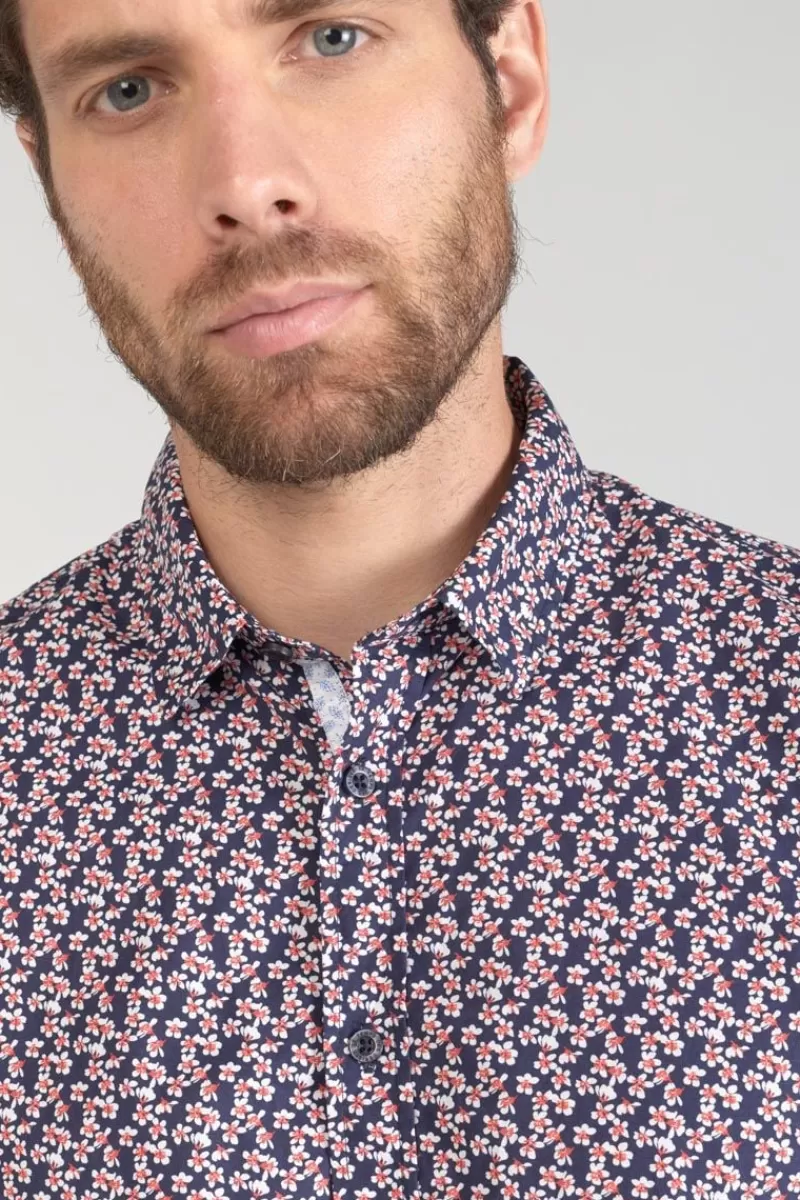 chemise_floy_a_motif_fleuri_rouge_4.webp Le Temps des Cerises Chemises-Chemise Floy A Motif Fleuri Rouge Peacoat