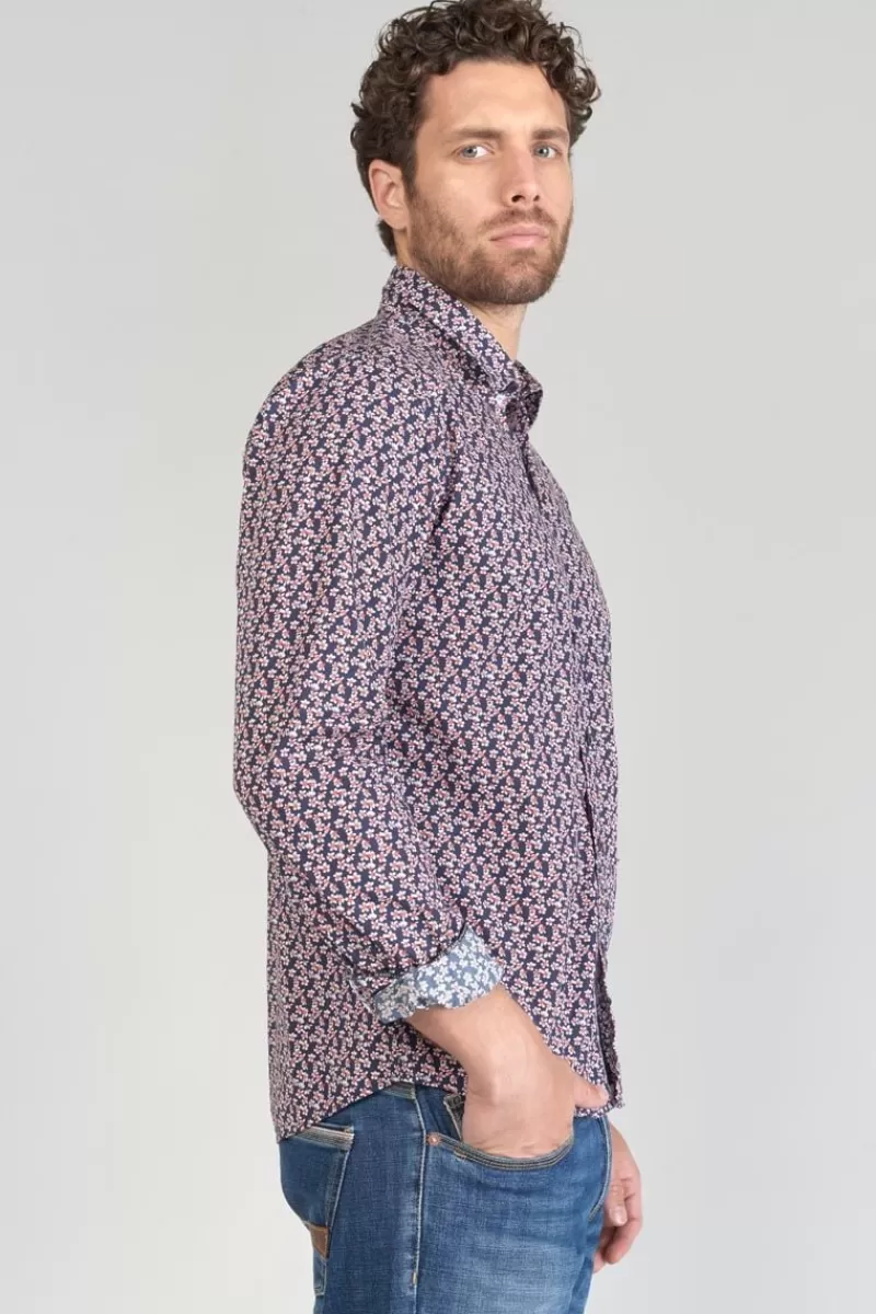 chemise_floy_a_motif_fleuri_rouge_5.webp Le Temps des Cerises Chemises-Chemise Floy A Motif Fleuri Rouge Peacoat