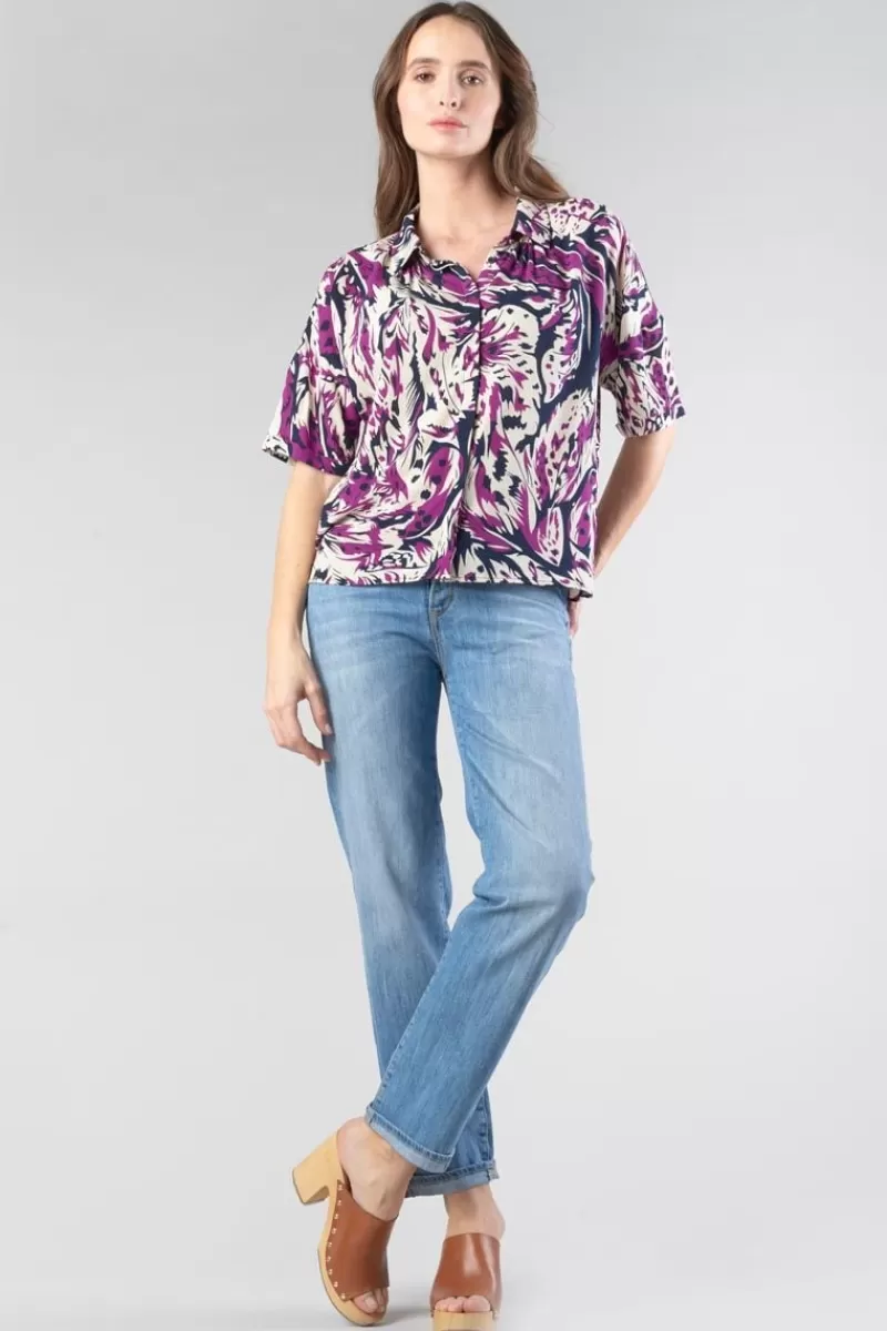 chemise_gabryel_a_motif_jungle_violine_6.webp Le Temps des Cerises Chemises-Chemise Gabryel A Motif Jungle Violine Aster