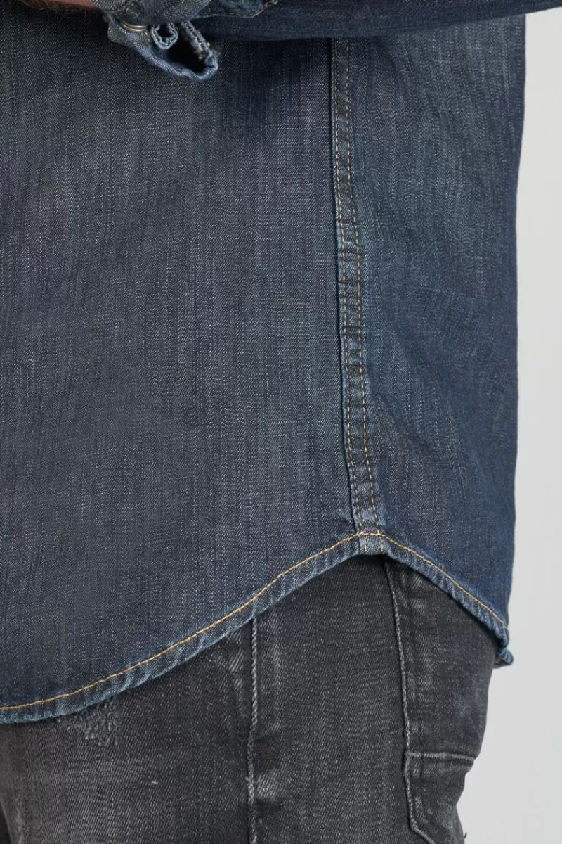 chemise_juanito_en_jeans_brut_5.webp Le Temps des Cerises Chemises Et Vestes-Chemise Juanito En Jeans Brut Blue
