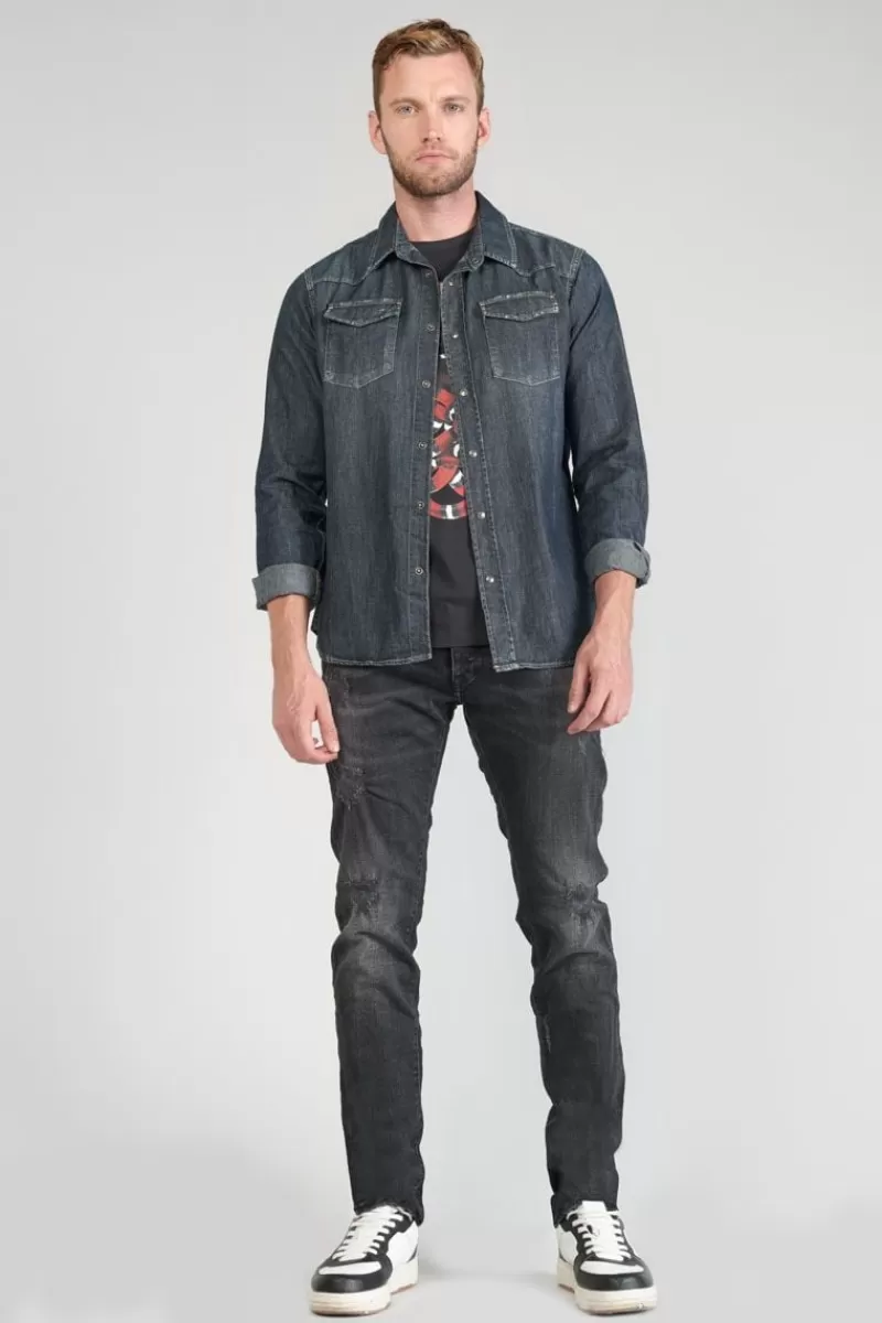 chemise_juanito_en_jeans_brut_6.webp Le Temps des Cerises Chemises Et Vestes-Chemise Juanito En Jeans Brut Blue