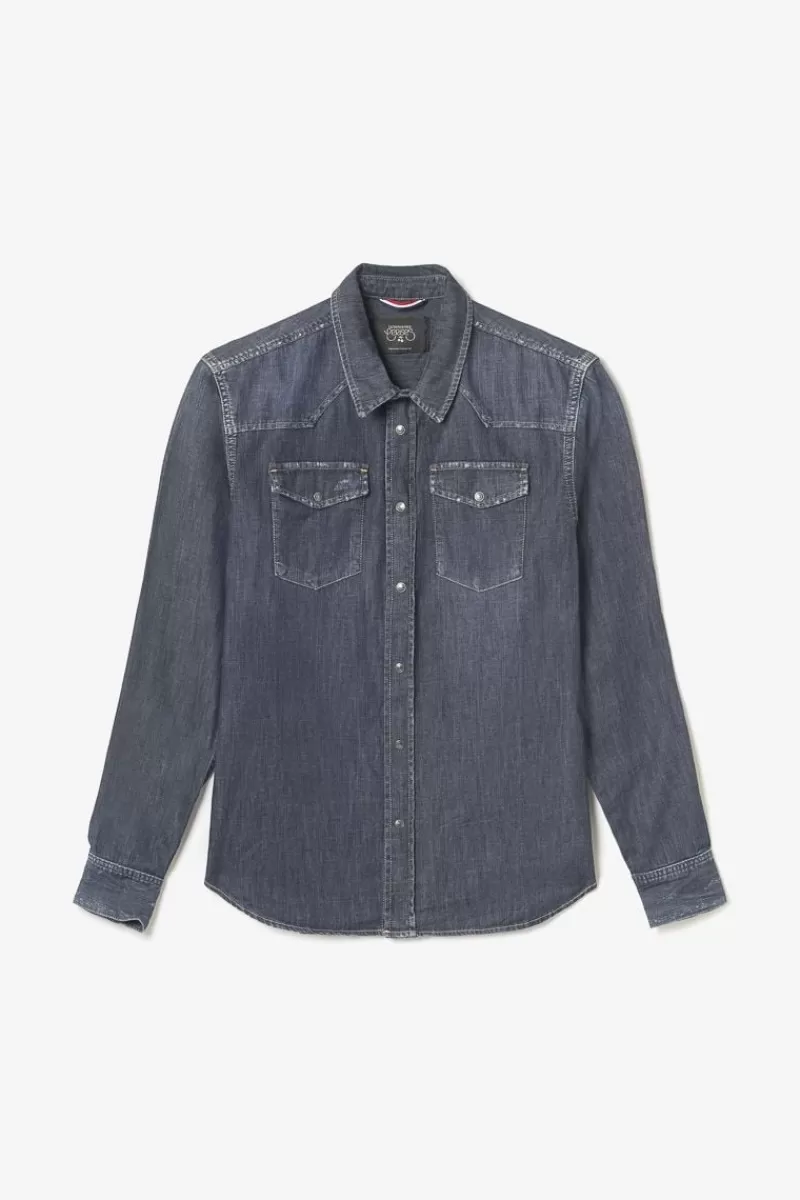 chemise_juanito_en_jeans_brut_7.webp Le Temps des Cerises Chemises Et Vestes-Chemise Juanito En Jeans Brut Blue