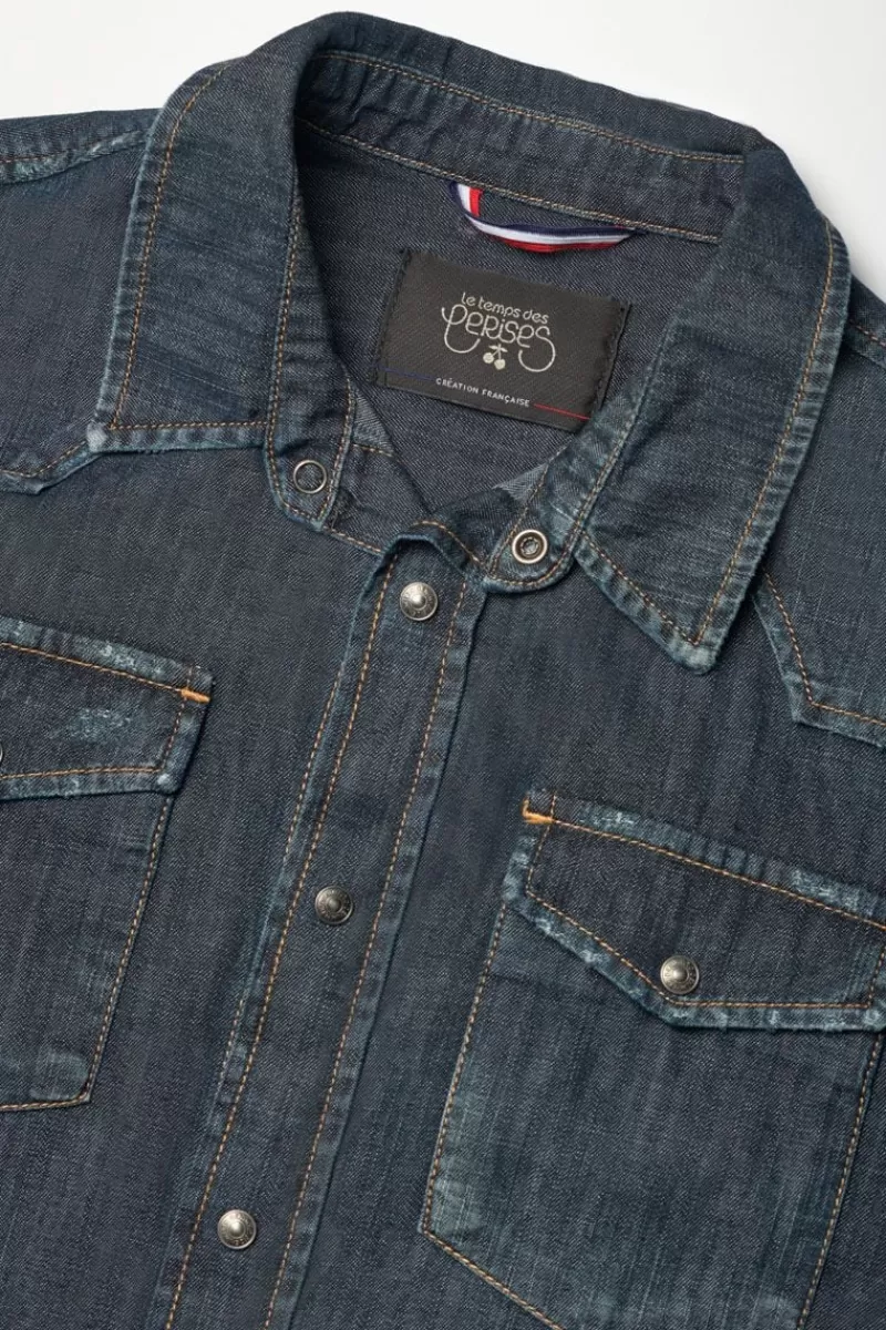 chemise_juanito_en_jeans_brut_8.webp Le Temps des Cerises Chemises Et Vestes-Chemise Juanito En Jeans Brut Blue