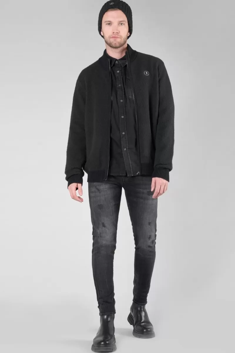 chemise_juanito_en_jeans_noir_delave_6.webp Le Temps des Cerises Chemises Et Vestes-Chemise Juanito En Jeans Noir Delave Black / Black