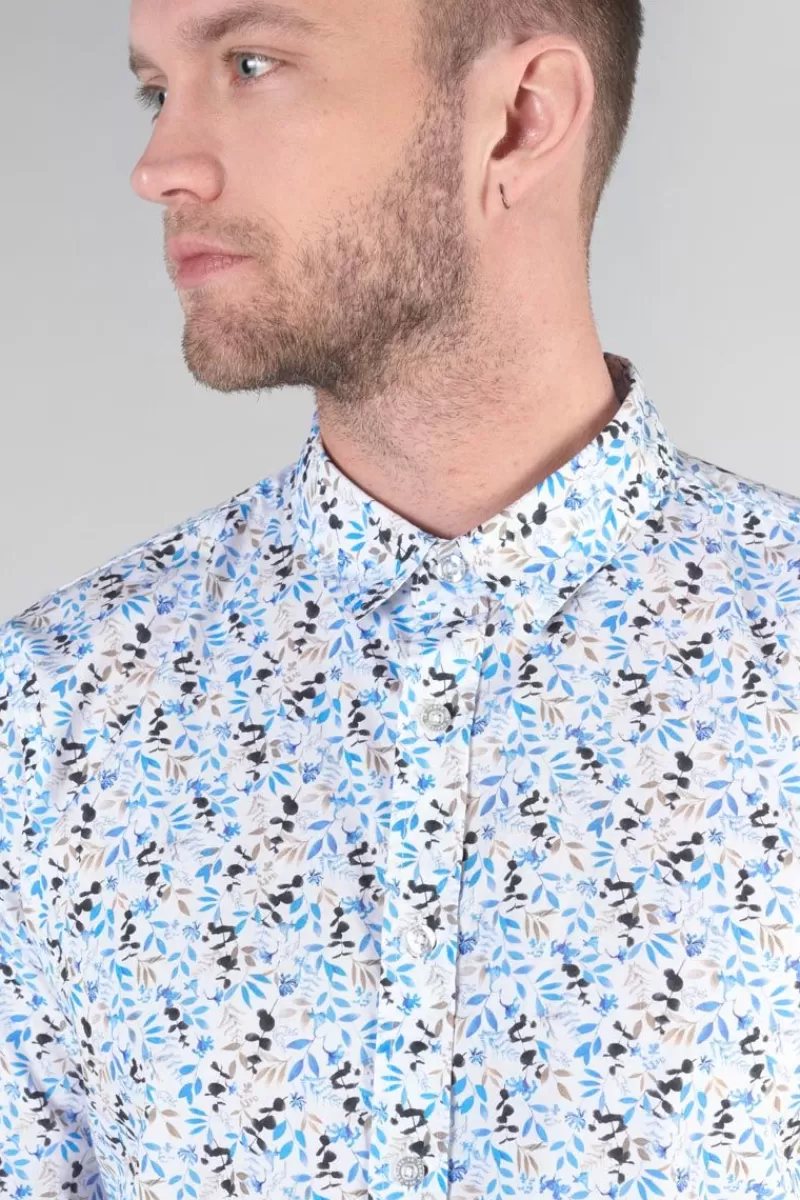 Le Temps des Cerises Chemises-Chemise Mariot Blanche A Motif Feuilles Cream