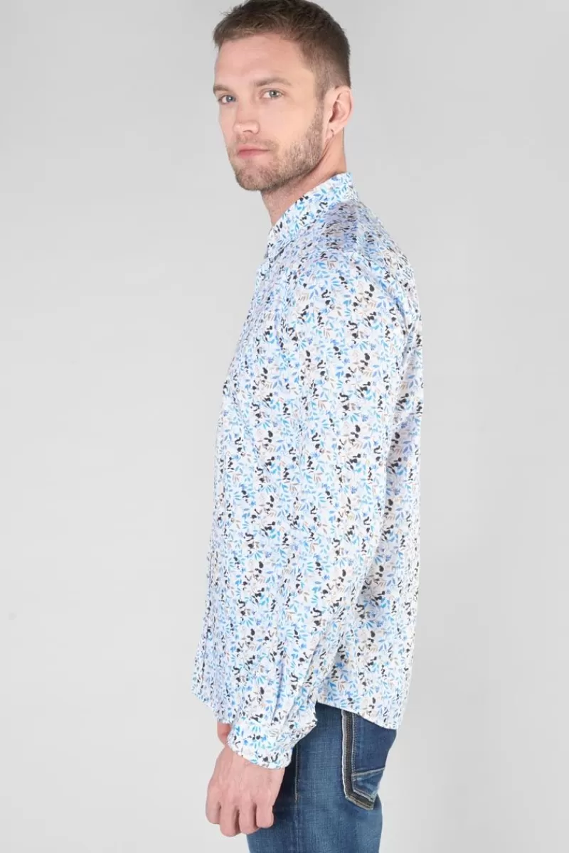 chemise_mariot_blanche_a_motif_feuilles_3.webp Le Temps des Cerises Chemises-Chemise Mariot Blanche A Motif Feuilles Cream