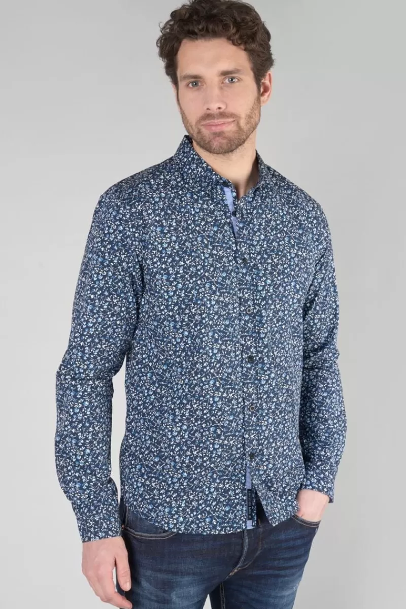 Le Temps des Cerises Chemises-Chemise Nobel Bleu Marine A Motif Fleuri Galaxy