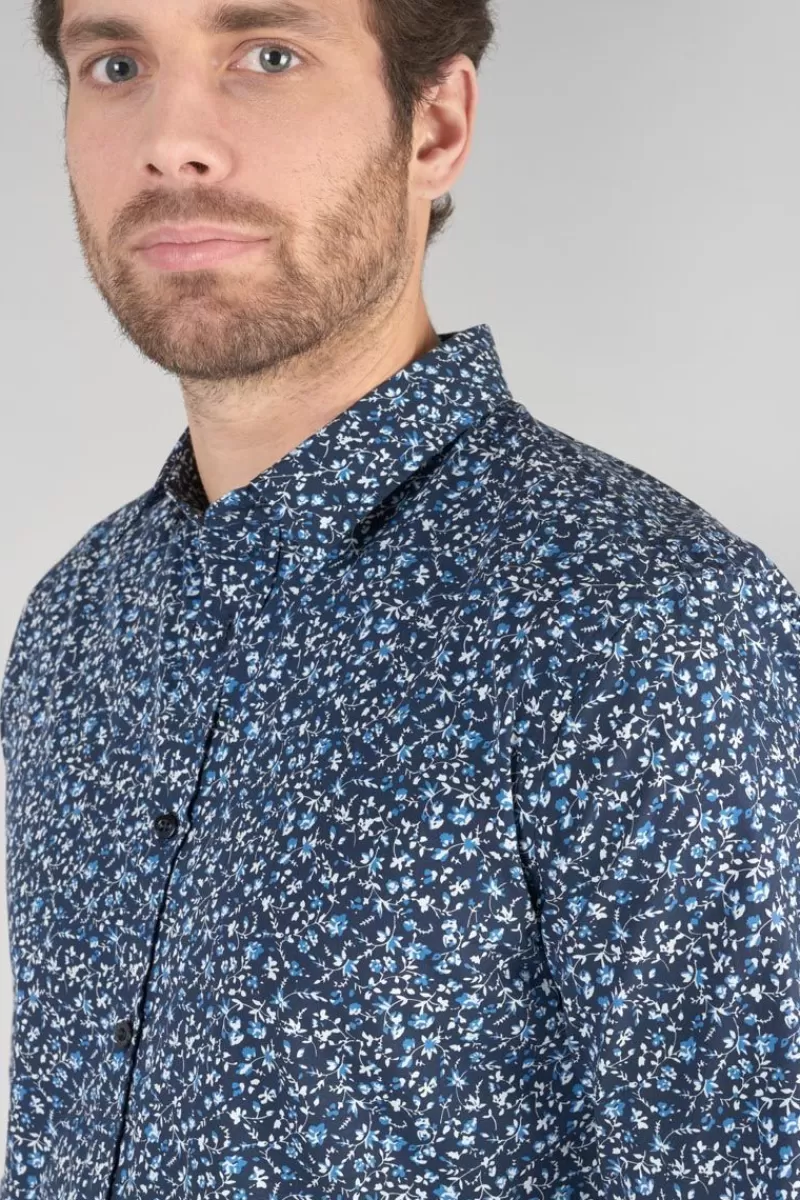 Le Temps des Cerises Chemises-Chemise Nobel Bleu Marine A Motif Fleuri Galaxy